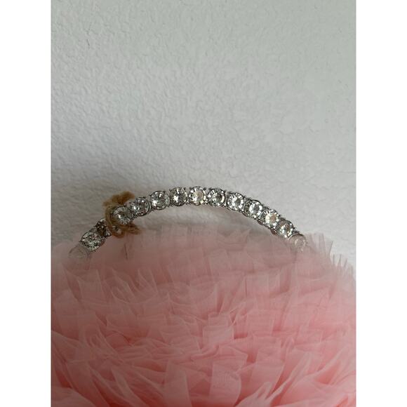 Jewel by Badgley Mischka Pink Tulle Layered Ruffle Pouch Clutch - OS - Picture 3 of 6